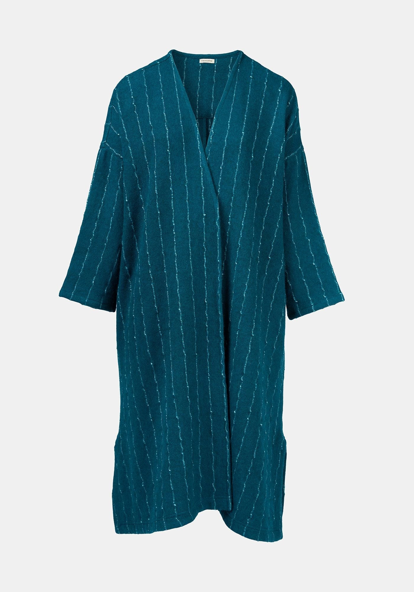 Coat Lall Hemp Stripes Peacock - Traces of Me