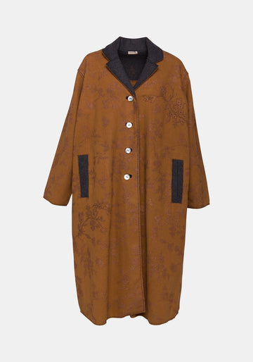 Coat Oversized Classic Iris Flower - Traces of Me