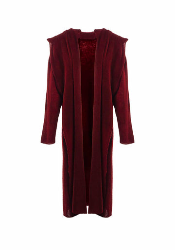 Coat Plume Cherry – cashmere, product view | Traces of Me