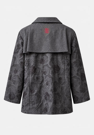 Coat Trench Flores – Charcoal, wool blend, alternate view | Traces of Me