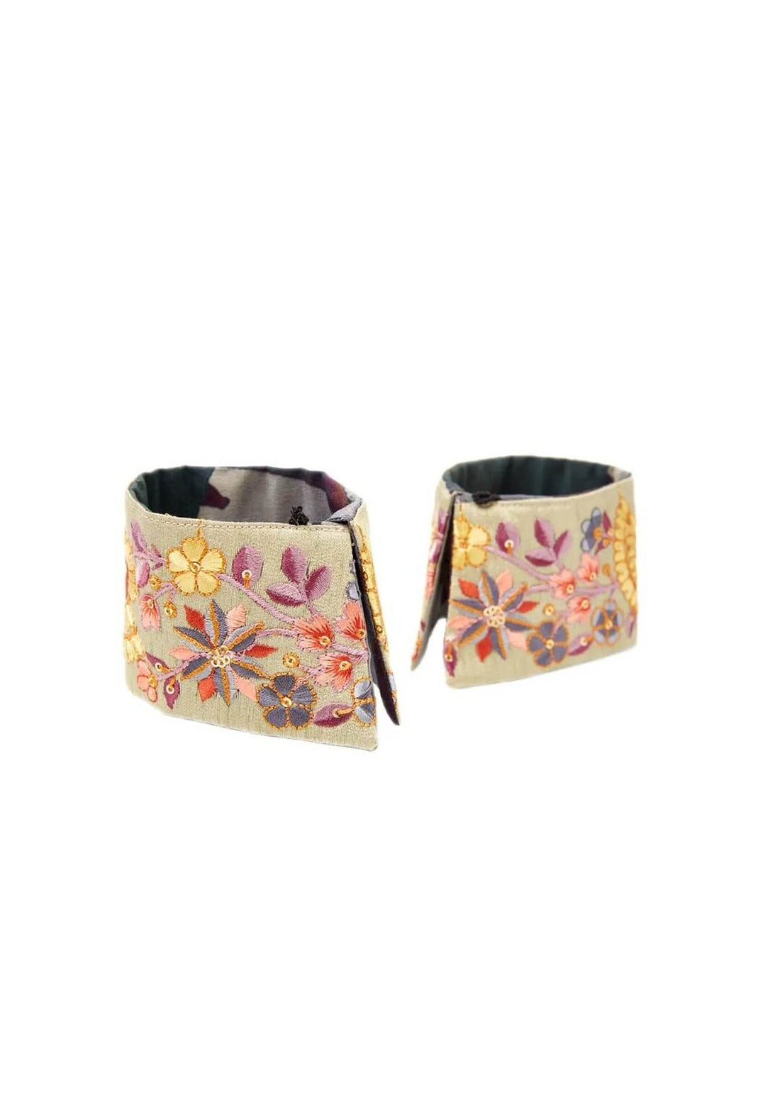 Cuffs Classic Embroidered Lace Flowers & Sequins - Traces of Me