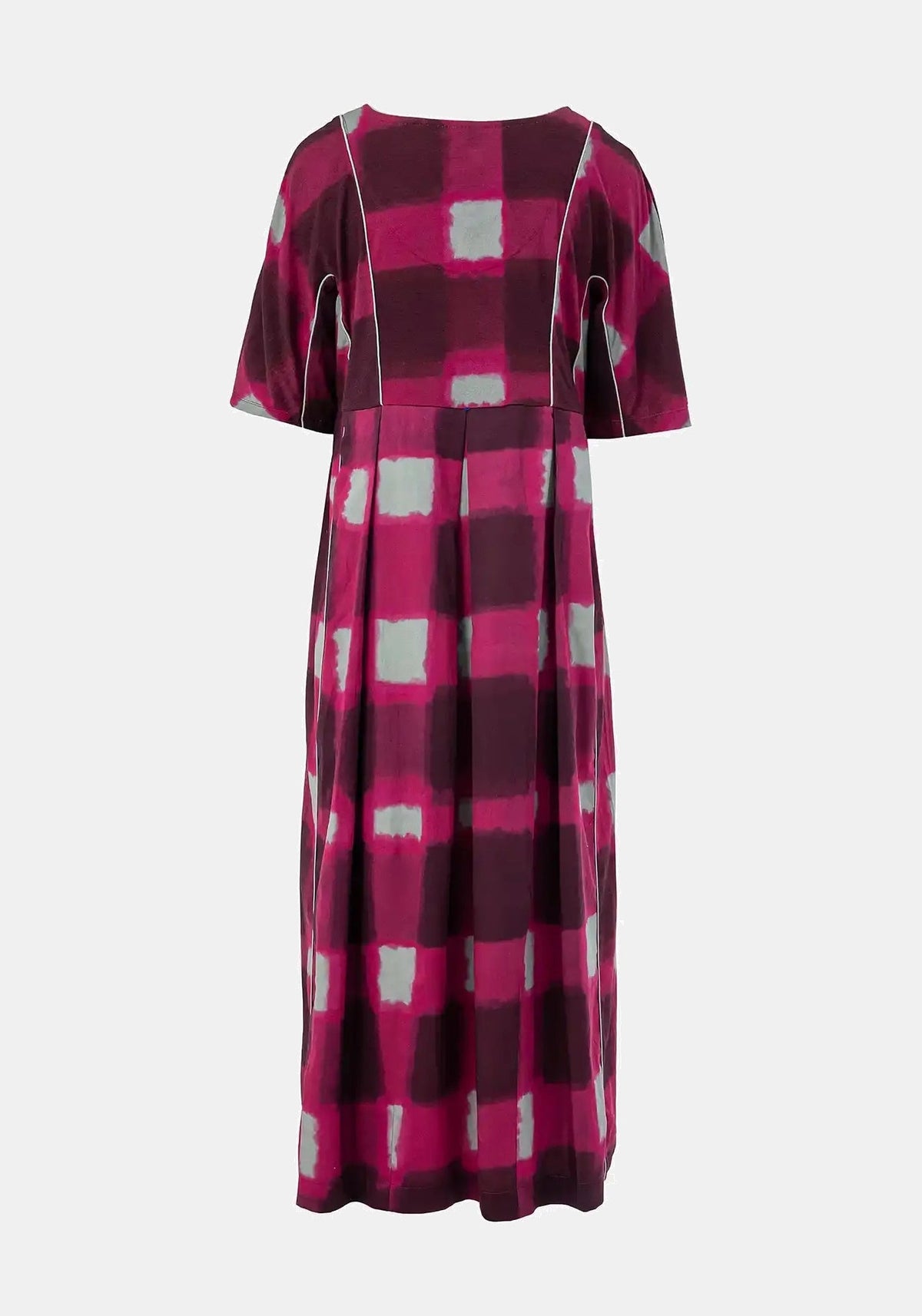 Vestido Abyss Watercolour Checks – Beet Red, algodón, vista alternativa | Traces of Me