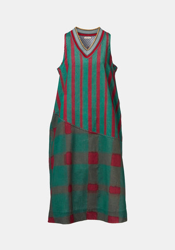 Dress Durbar Watercolour Stripes Malachite Green - Traces of Me