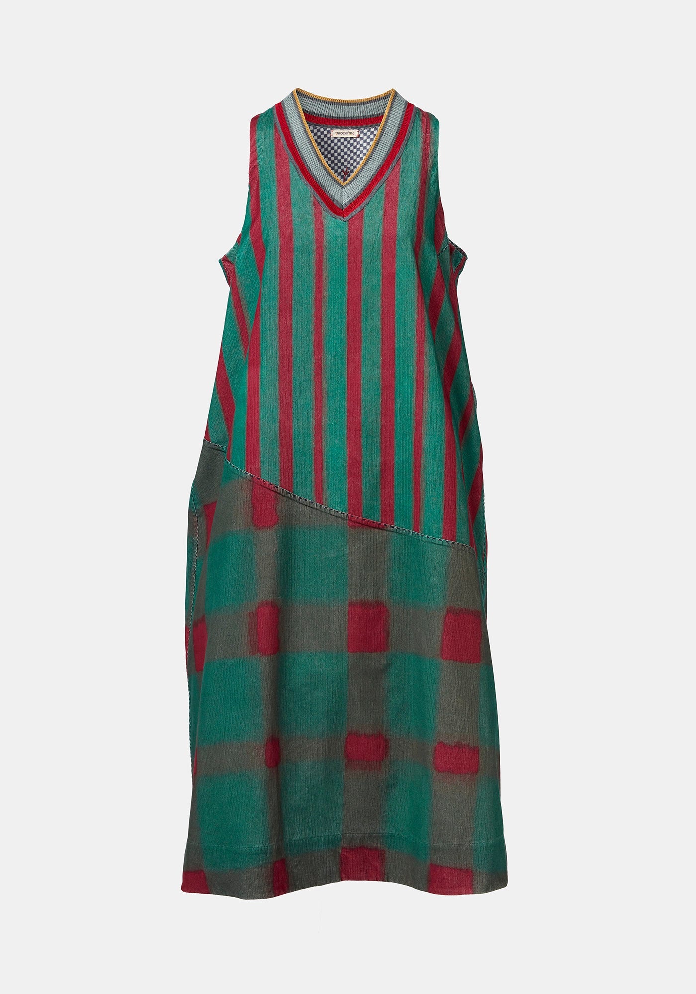 Dress Durbar Watercolour Stripes Malachite Green - Traces of Me
