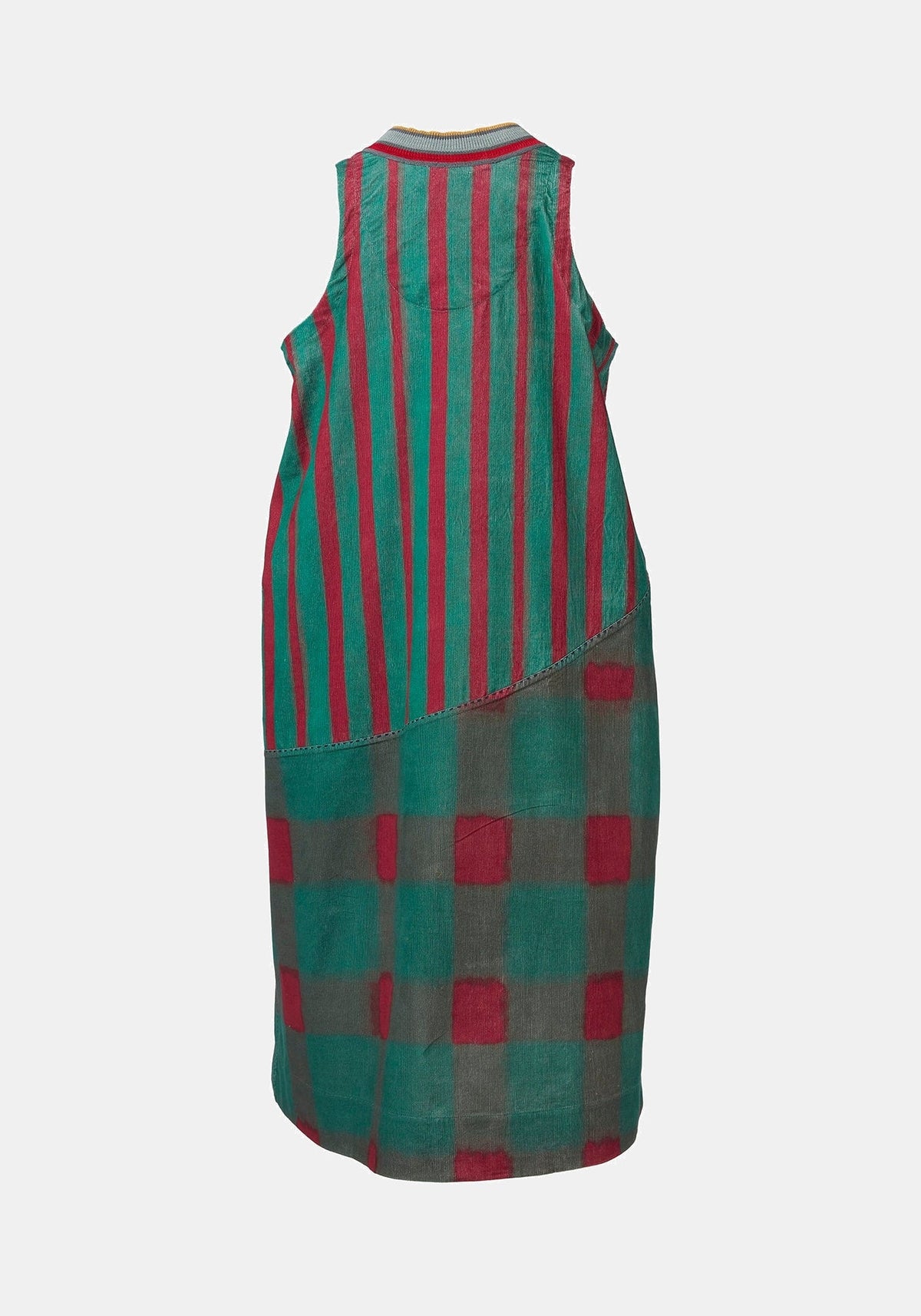 Vestido Durbar Watercolour Stripes Malachite Green – Malachite Green / Cherry, algodón-viscose blend, vista alternativa | Traces of Me