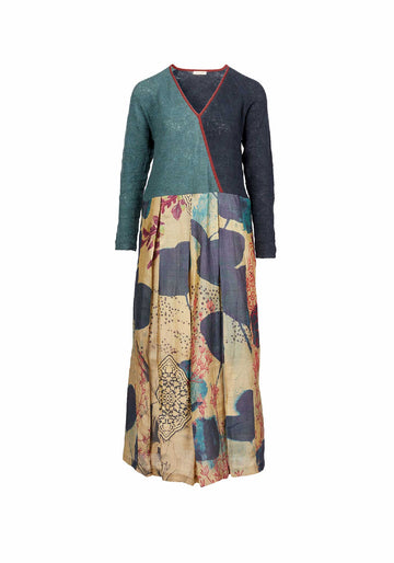 Dress Poppy Abyss Eden – Multicolour, yak wool-silk blend, product view | Traces of Me