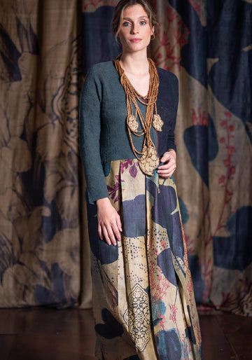 Dress Poppy Abyss Eden – Multicolour, yak wool-silk blend, alternate view | Traces of Me