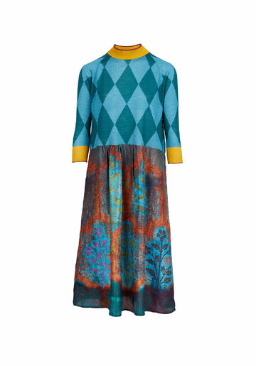 Dress Poppy Half Neck Landscape – Multicolour, cashmere-silk blend, product view | Traces of Me