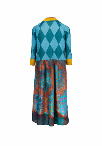 Dress Poppy Half Neck Landscape – Multicolour, cashmere-silk blend, alternate view | Traces of Me