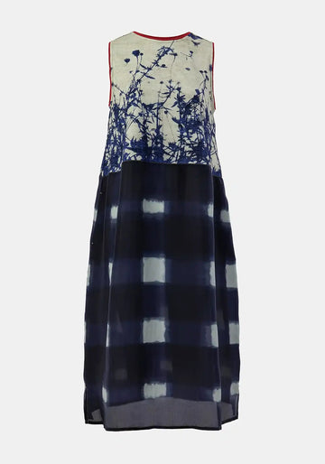 Dress Poppy Round Neck Watercolour Checks - Traces of Me