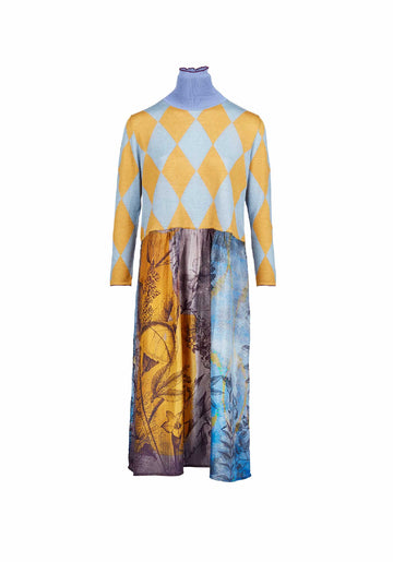 Dress Poppy Turtle Neck Diversity – Multicolour, cashmere-silk blend, product view | Traces of Me