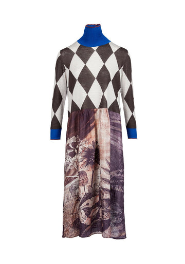Dress Poppy Turtle Neck Flowers Nest – Natural, cashmere-silk blend, product view | Traces of Me