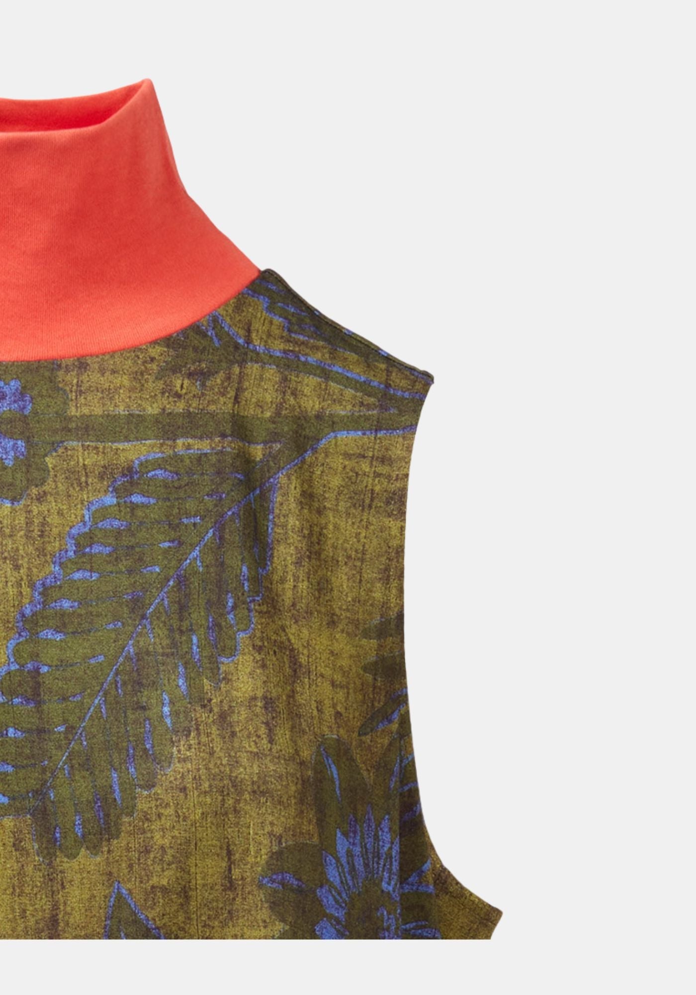 Dress Poppy Turtle Neck Sleeveless Sunflowers Guacamole - Traces of Me