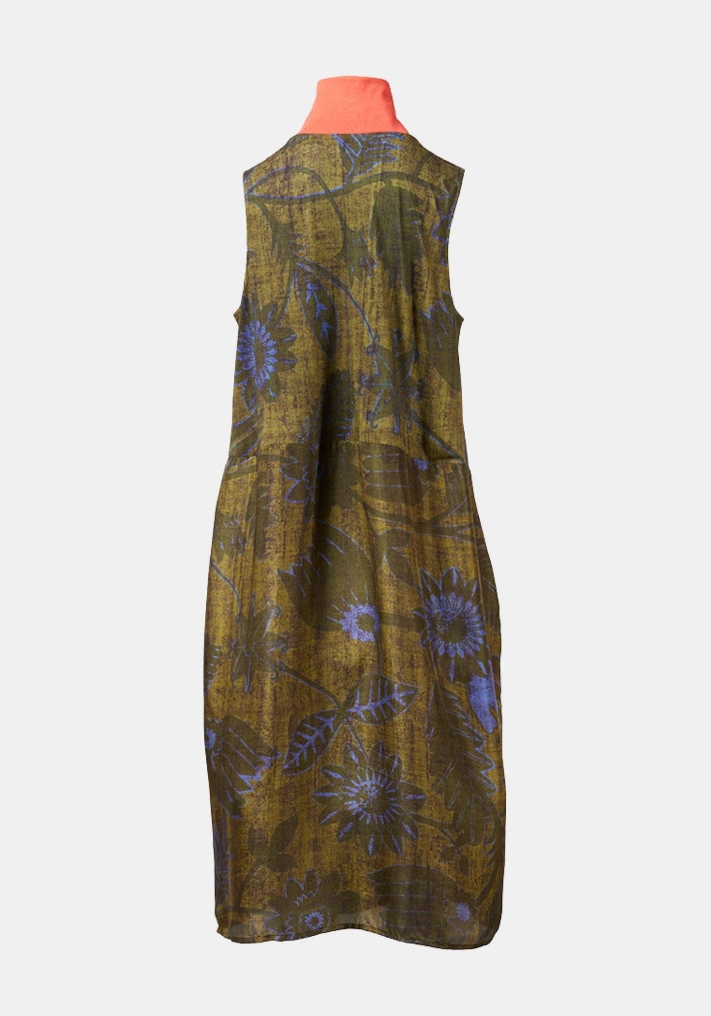 Dress Poppy Turtle Neck Sleeveless Sunflowers Guacamole - Traces of Me