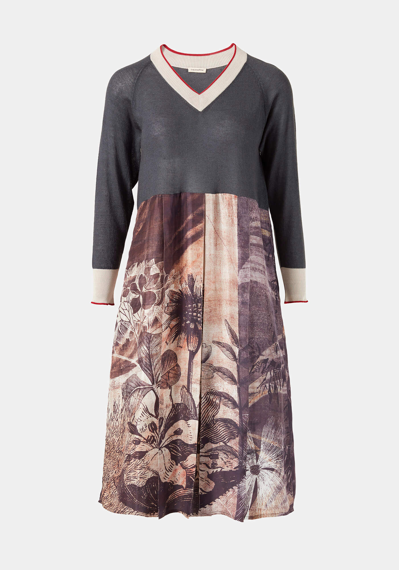 Dress Poppy V Neck Flowers Nest - Traces of Me