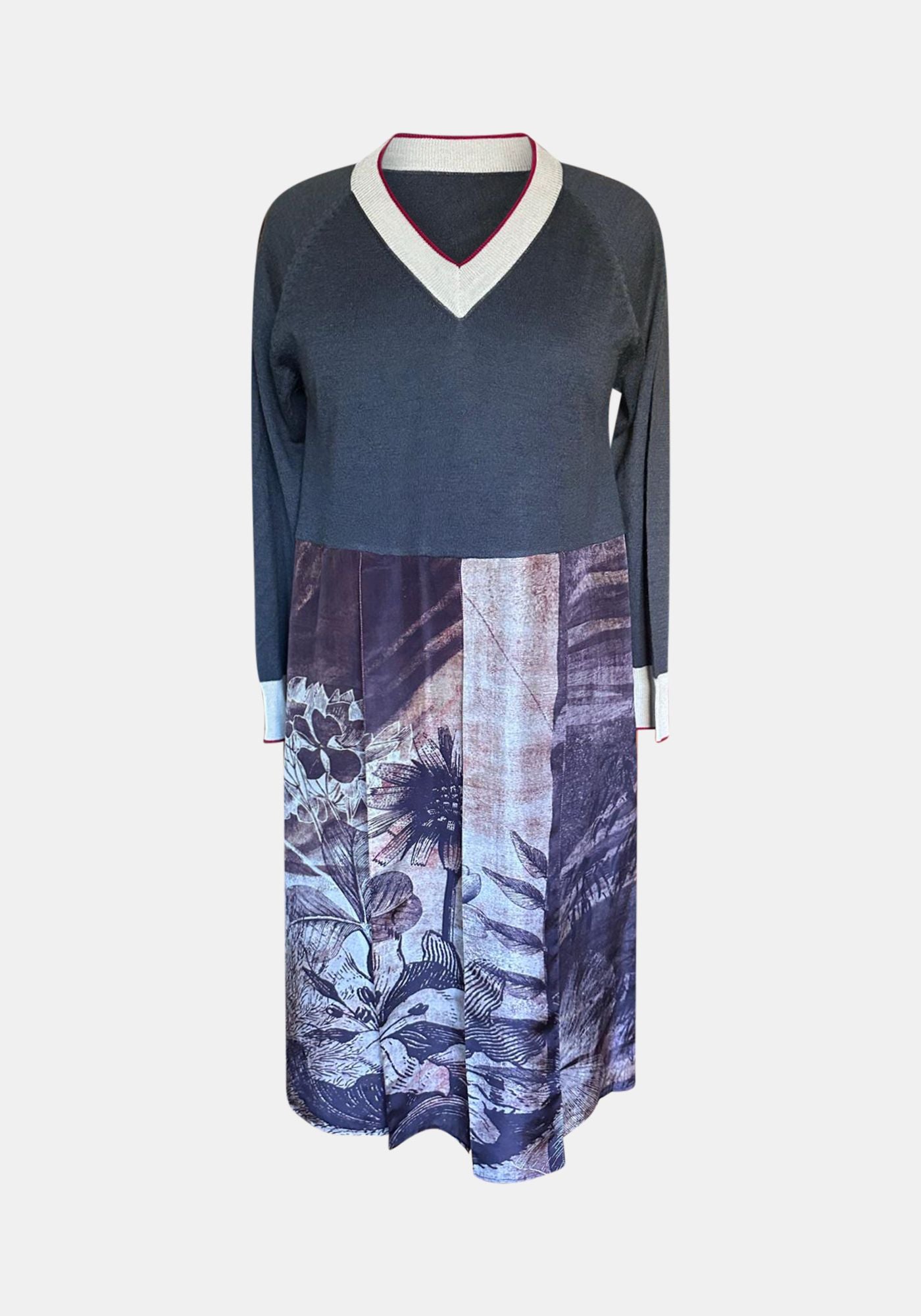 Dress Poppy V Neck Flowers Nest - Traces of Me