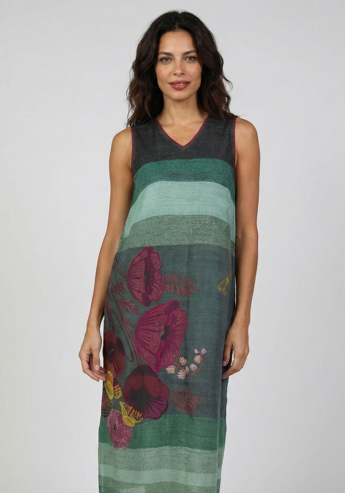 Dress Poppy V Neck Poppies Bouquet - Traces of Me