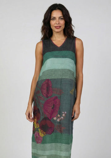 Dress Poppy V Neck Poppies Bouquet - Traces of Me