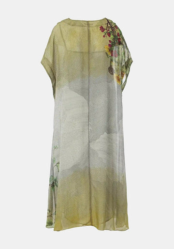 Vestido Selkie V Neck Centaurea – multicolor, seda, vista alternativa | Traces of Me