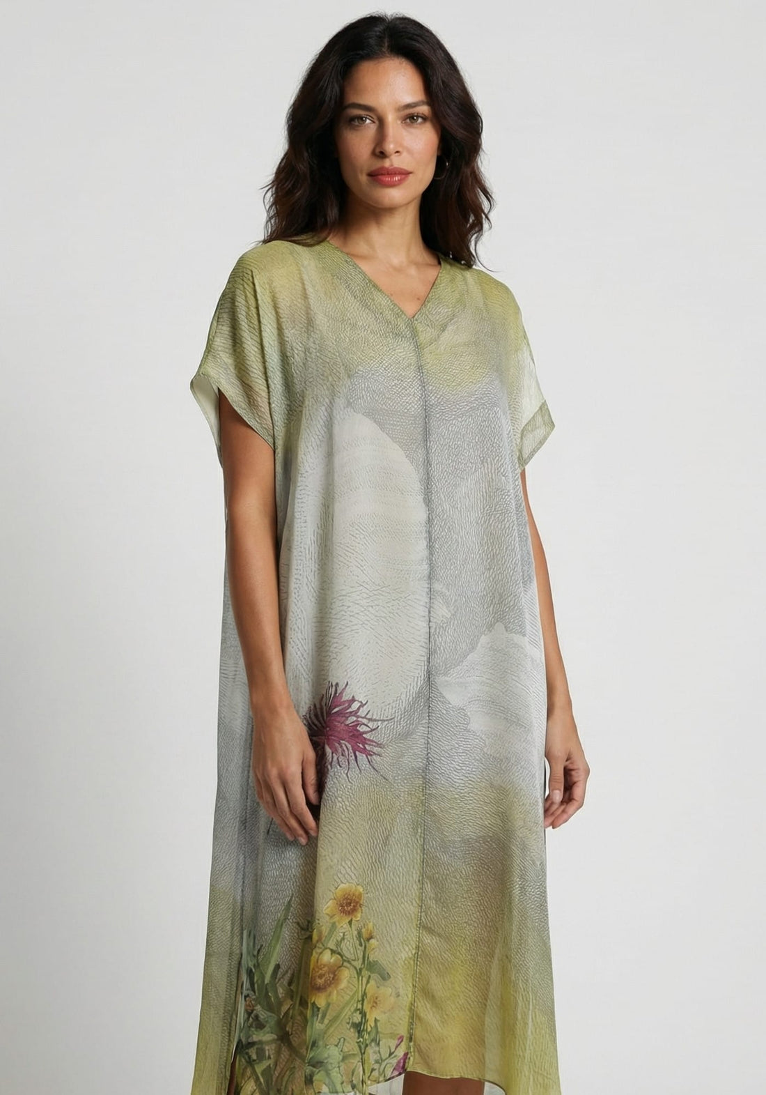 Dress Selkie V Neck Centaurea - Traces of Me