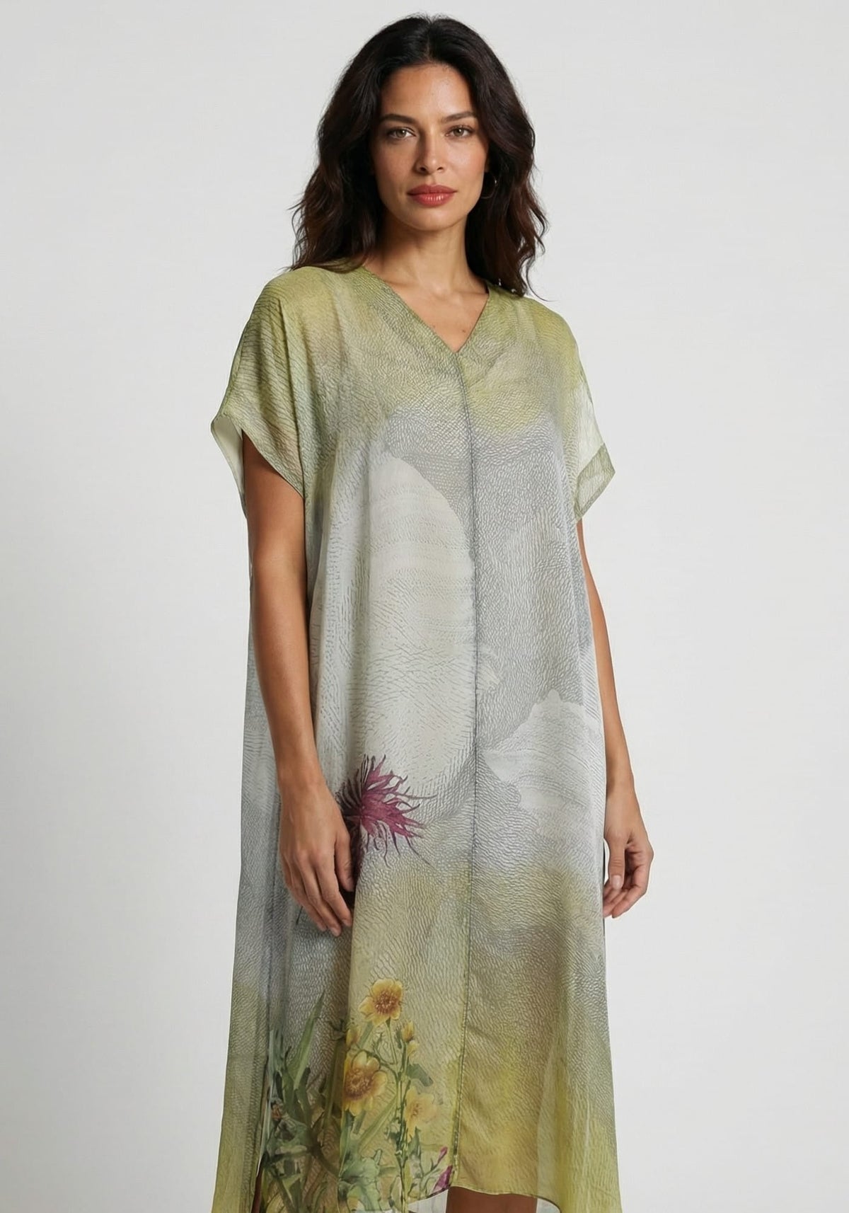 Dress Selkie V Neck Centaurea - Traces of Me