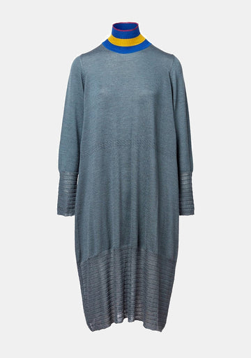 Vestido Turtle Neck Moon – Graphite, caxemira-lã blend, vista de produto | Traces of Me