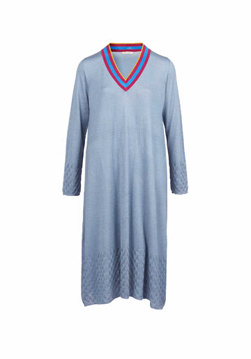 Dress V Neck Sun – Jacaranda, cashmere-wool blend, product view | Traces of Me