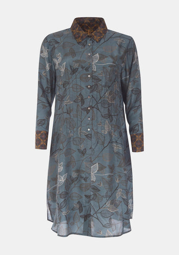 Dress Zen Winter Leaves – Shadow, silk, alternate view | Traces of Me