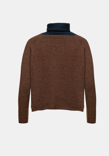 Jumper Bell Long Turtle Quartz Grey – Quartz Grey / Cinnamon, yak wool, alternate view | Traces of Me