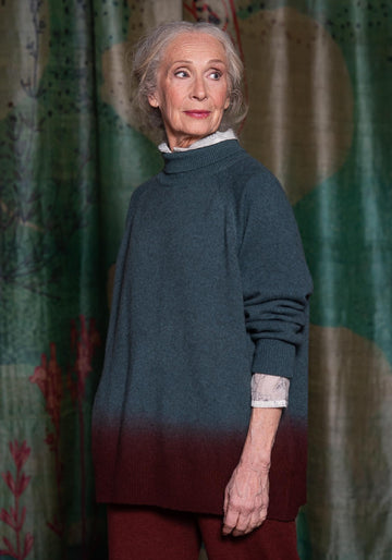 Jumper New Polar Teal – Teal / Hollister, yak wool, alternate view | Traces of Me