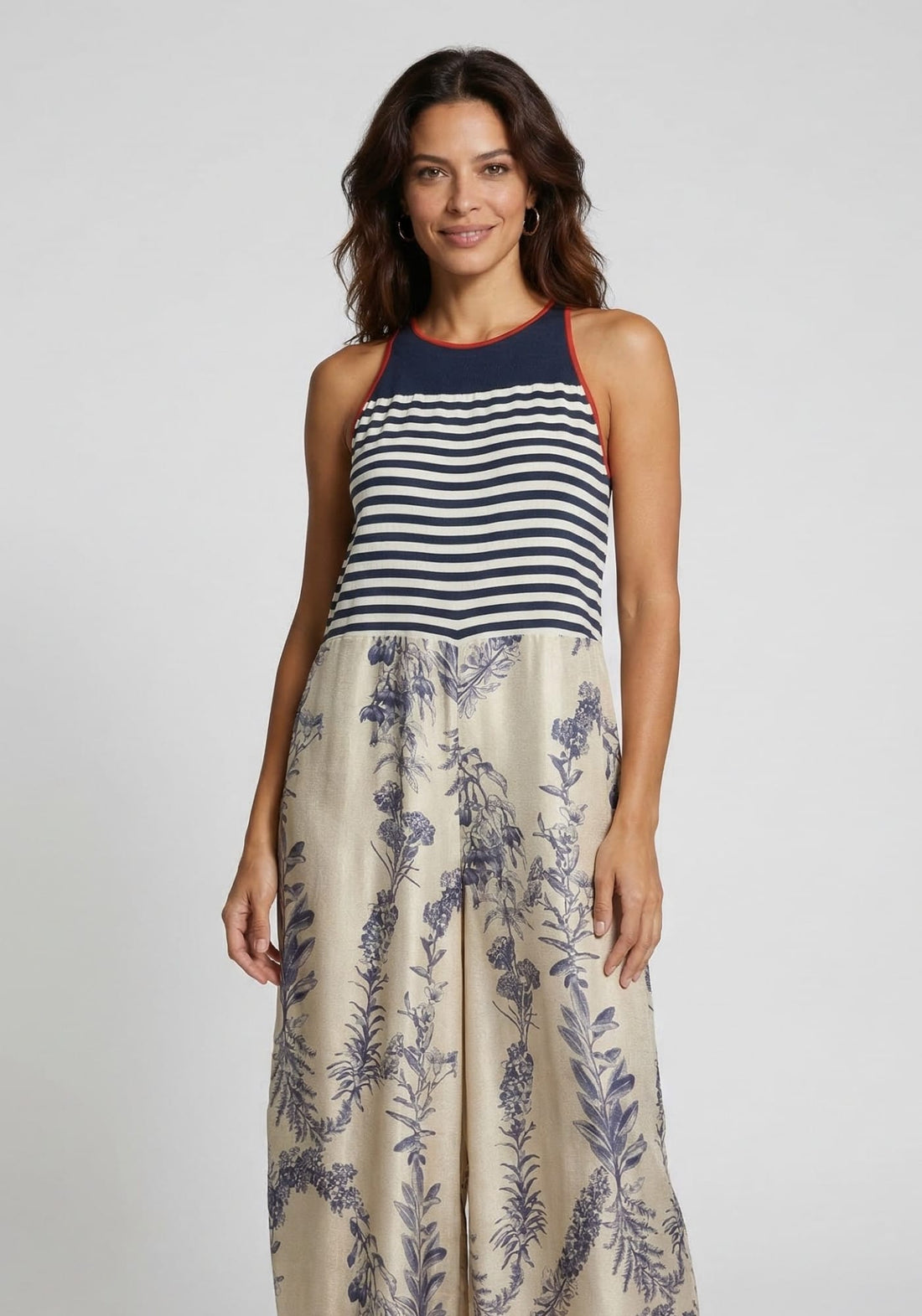 Jumpsuit Poppy Round Neck Flowers Crown - Traces of Me