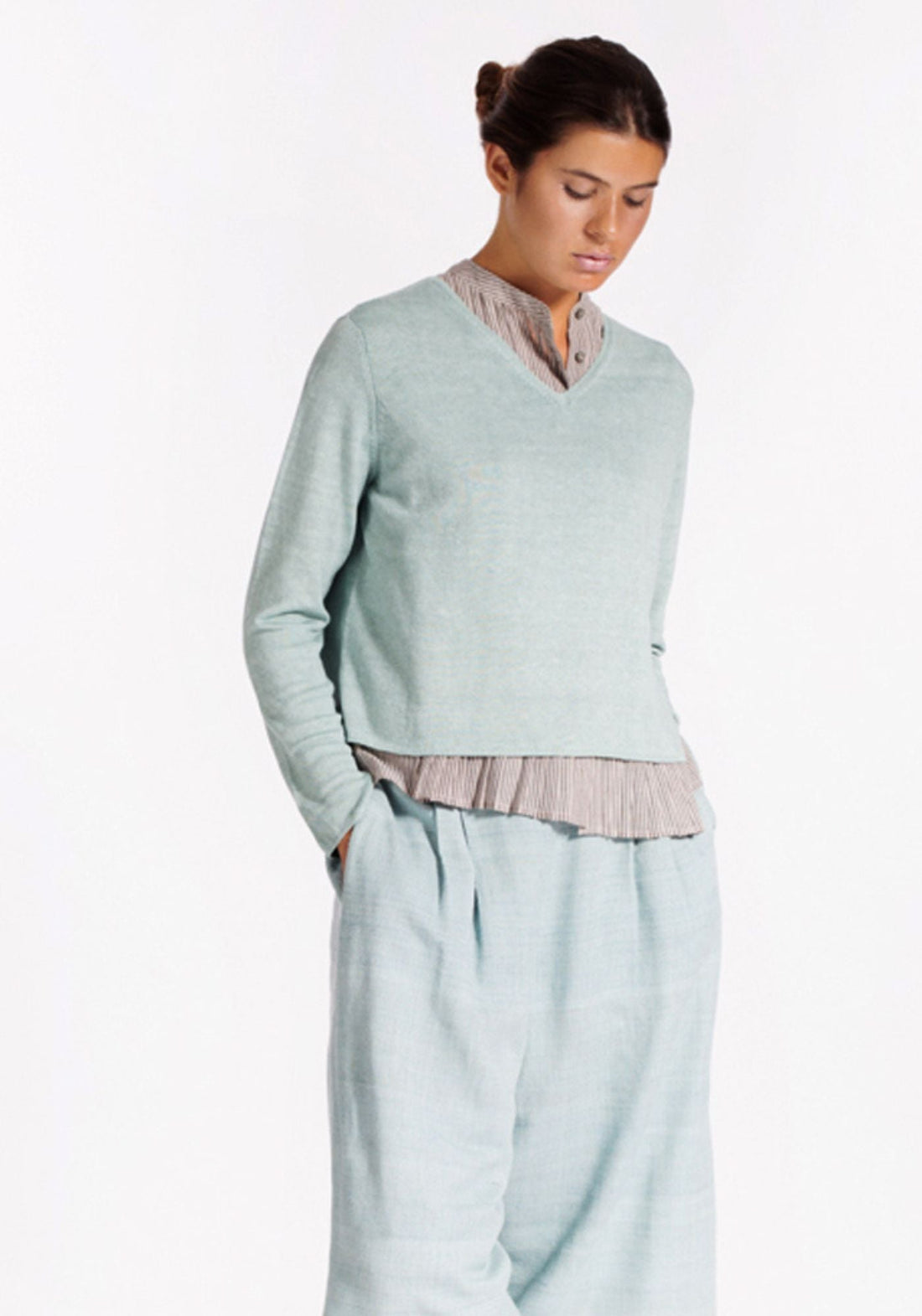 Knitwear Jumper Cache Coeur Aqua - Traces of Me