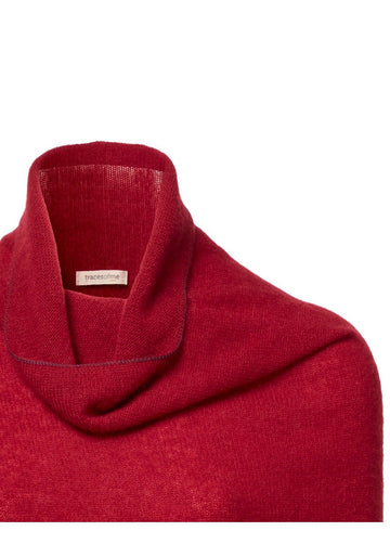 Poncho Lisa Cherry – Cherry / Petunia, cashmere, alternate view | Traces of Me