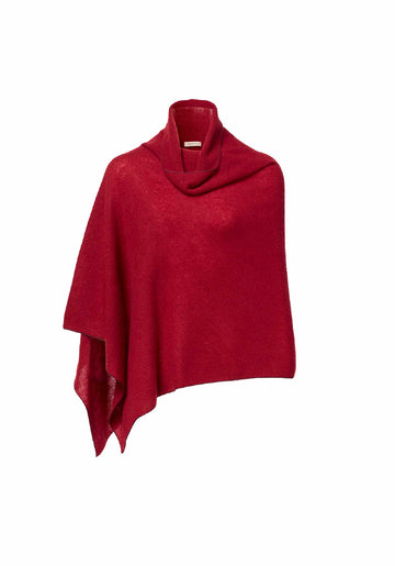 Poncho Lisa Cherry – Cherry / Petunia, cashmere, product view | Traces of Me