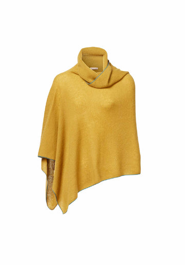 Poncho Lisa Weed – Weed / Teal, cashmere, product view | Traces of Me