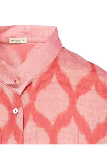 Shirt Aiko Ikat – Rose, silk, alternate view | Traces of Me