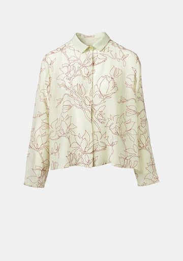 Shirt Anna Long Sleeves Magnolia Bok Joy – silk-cotton blend, product view | Traces of Me