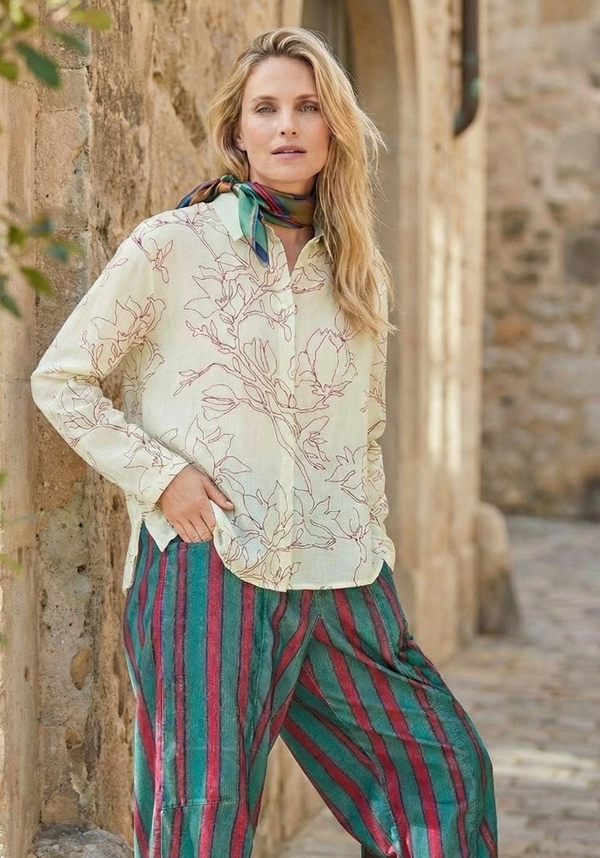 Camisa Anna Long Sleeves Magnolia Bok Joy – seda-mistura de algodão, vista alternativa | Traces of Me
