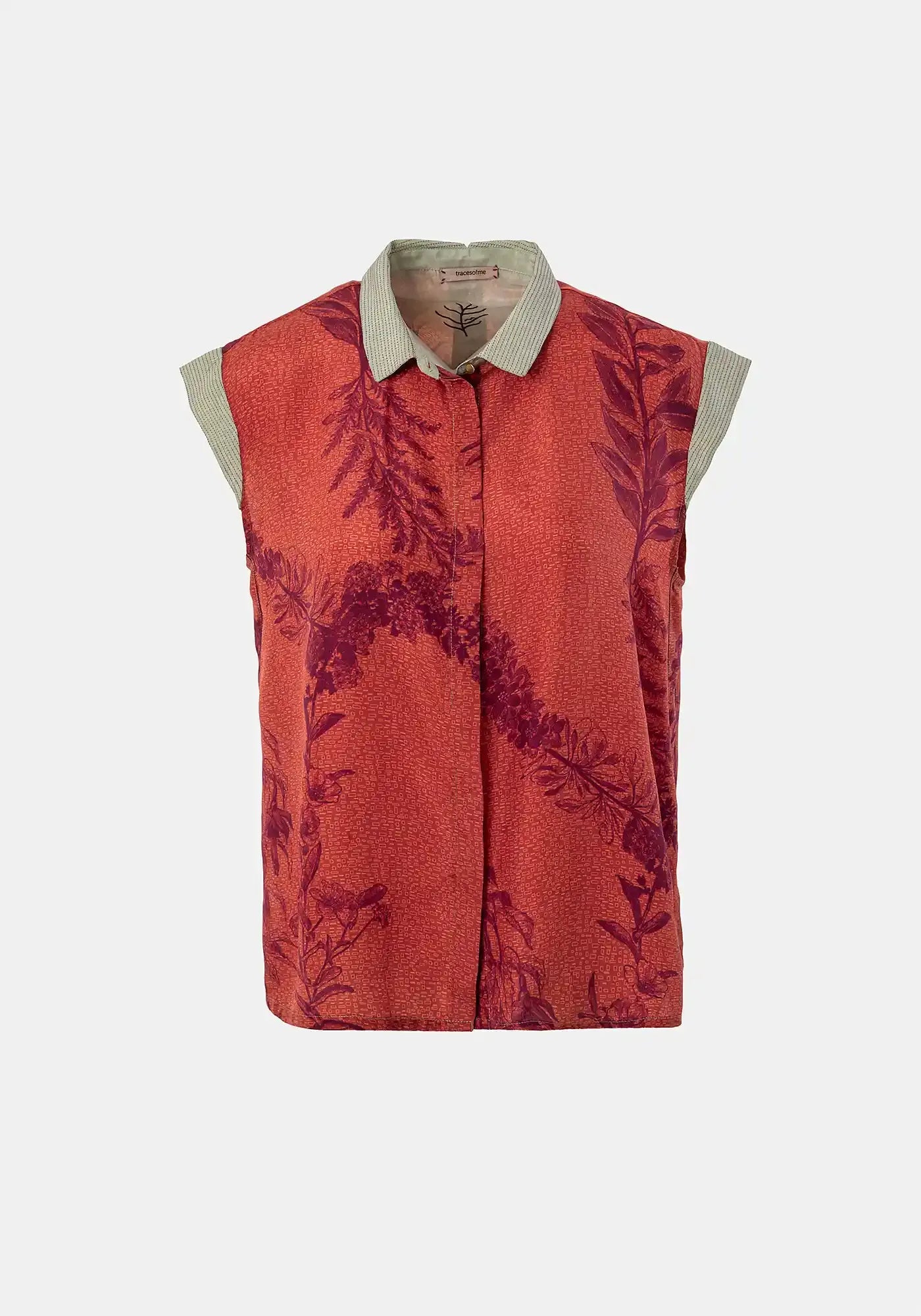 Shirt Anna Short Sleeves Flowers Crown - Traces of Me