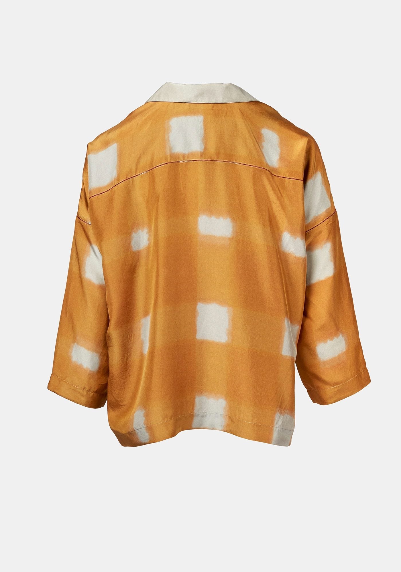 Shirt Botanic Collar Watercolour Checks Amber - Traces of Me