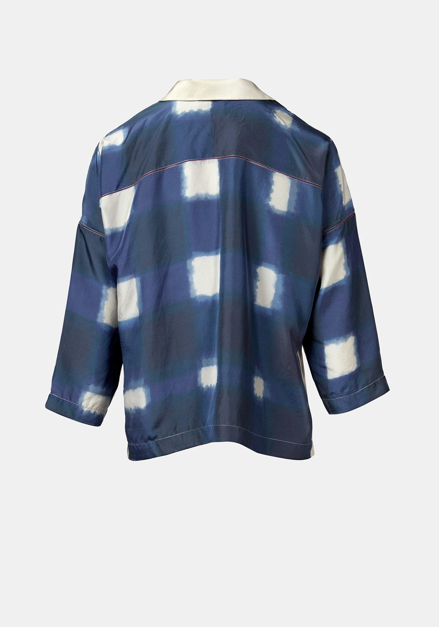 Shirt Botanic Collar Watercolour Checks Indigo - Traces of Me