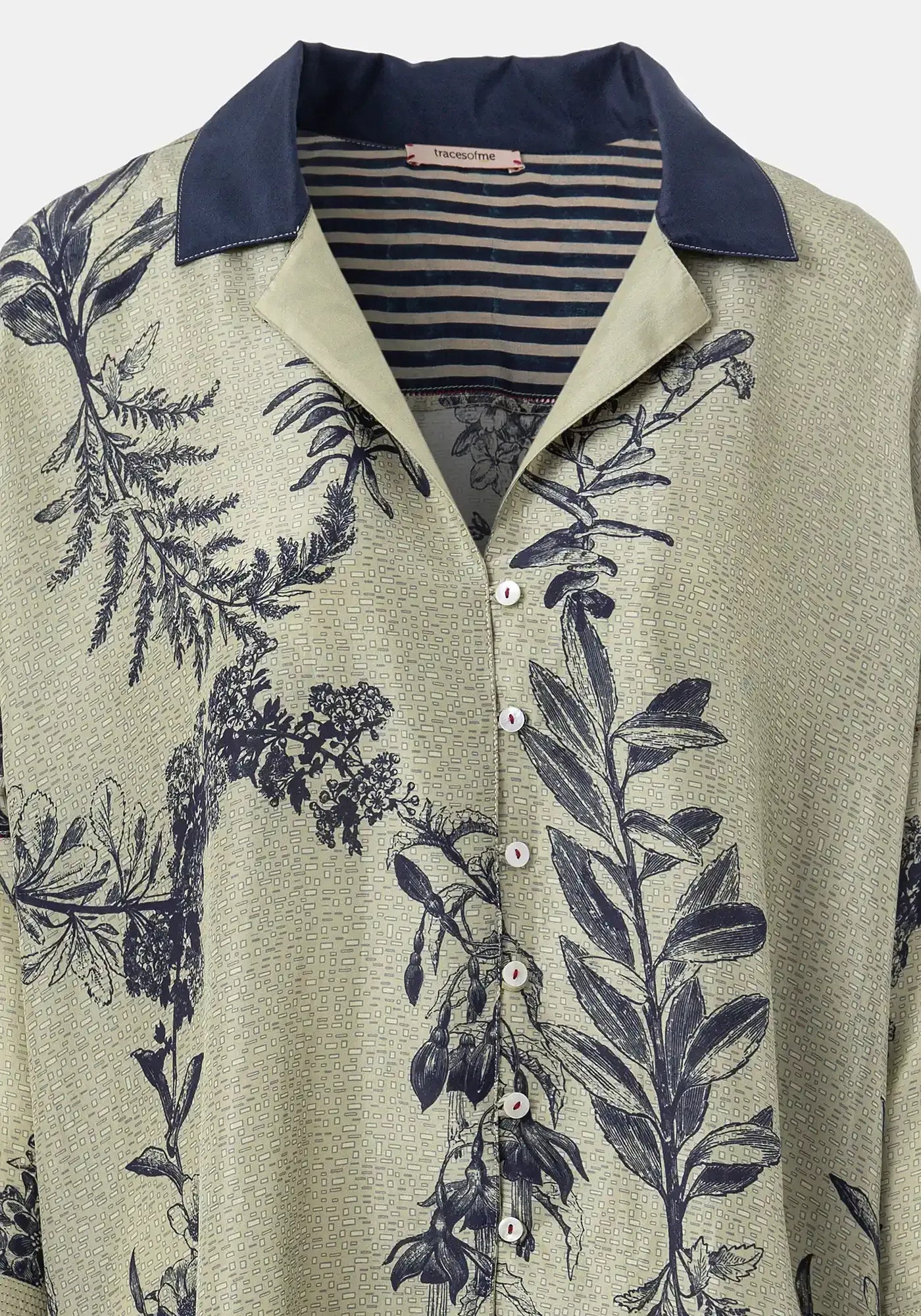 Shirt Botanic Long Cuffs Flowers Crown - Traces of Me