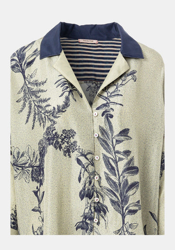 Shirt Botanic Long Cuffs Flowers Crown - Traces of Me