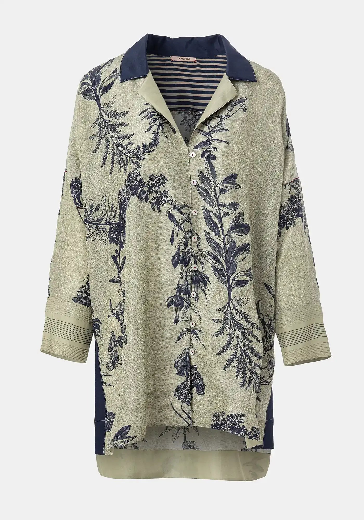 Shirt Botanic Long Cuffs Flowers Crown - Traces of Me