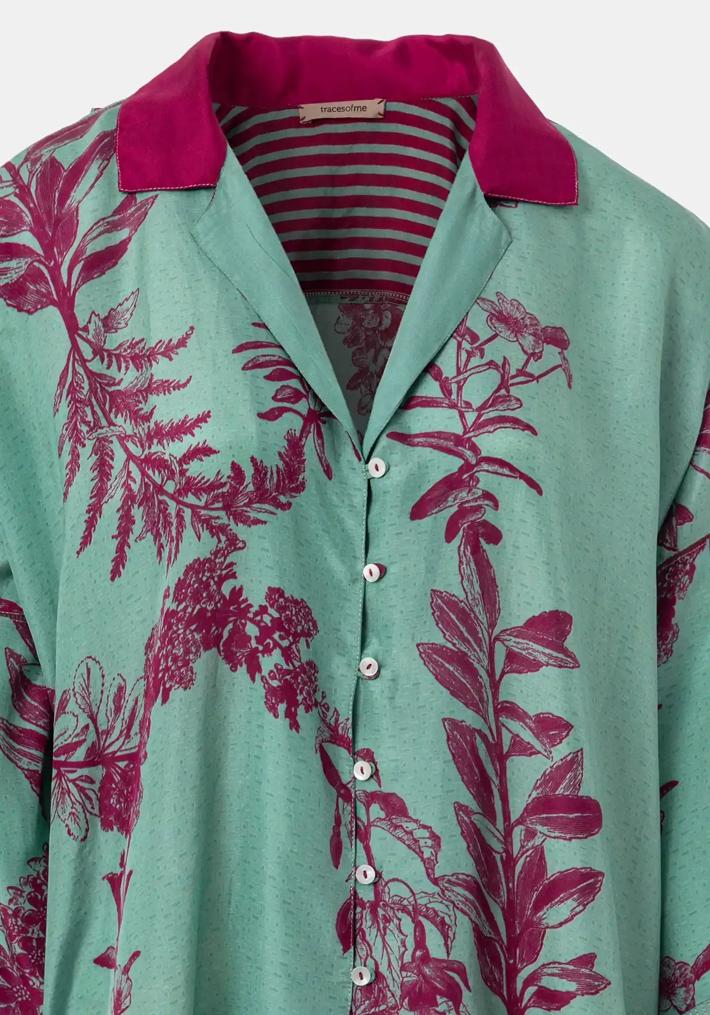 Shirt Botanic Long Cuffs Flowers Crown - Traces of Me