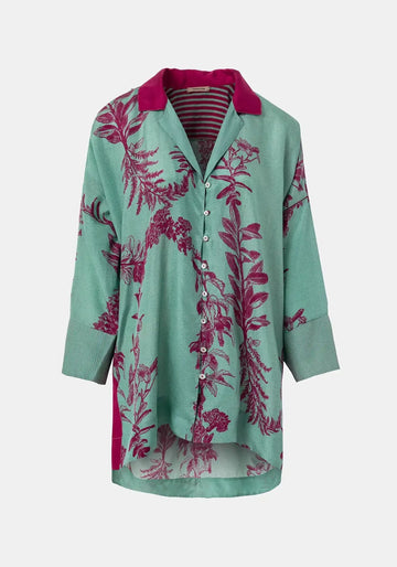 Shirt Botanic Long Cuffs Flowers Crown - Traces of Me
