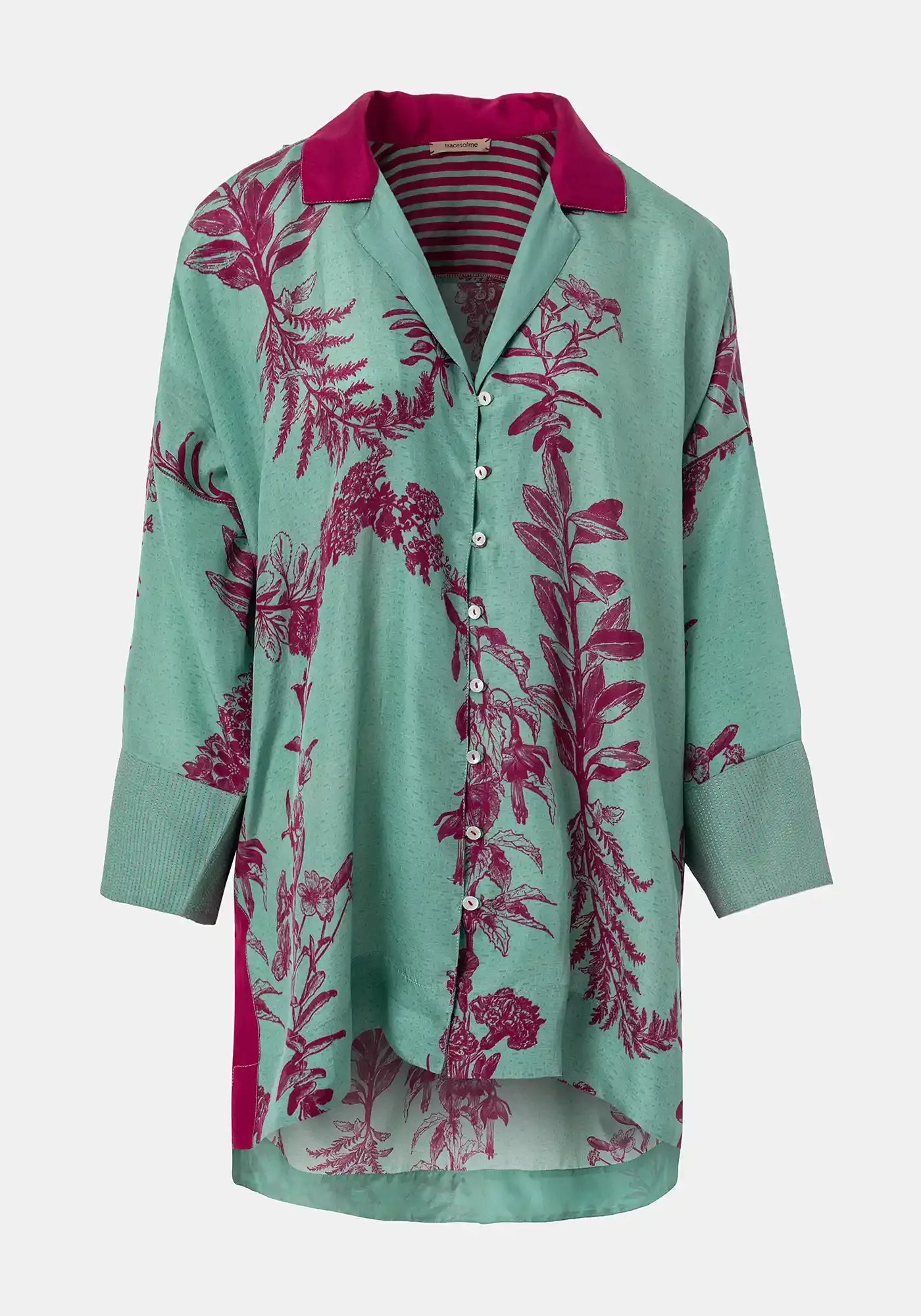 Shirt Botanic Long Cuffs Flowers Crown - Traces of Me