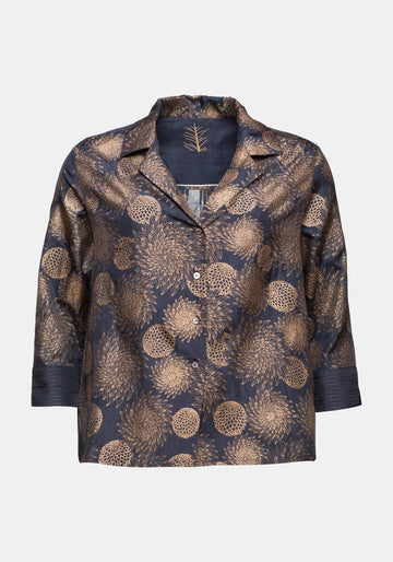 Shirt Classic Big Flowers – silk, alternate view | Traces of Me