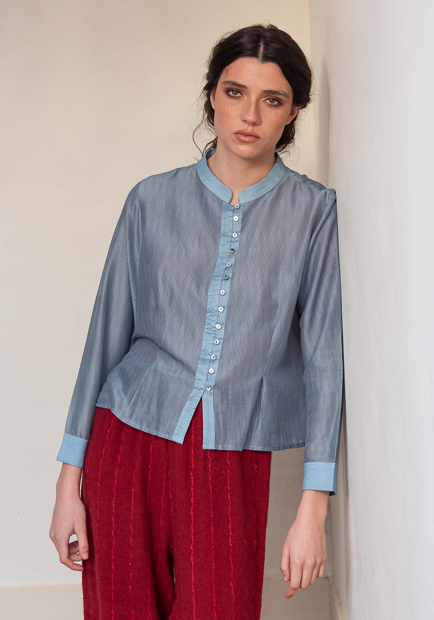 Shirt Geisha Stripes Forever Blue - Traces of Me