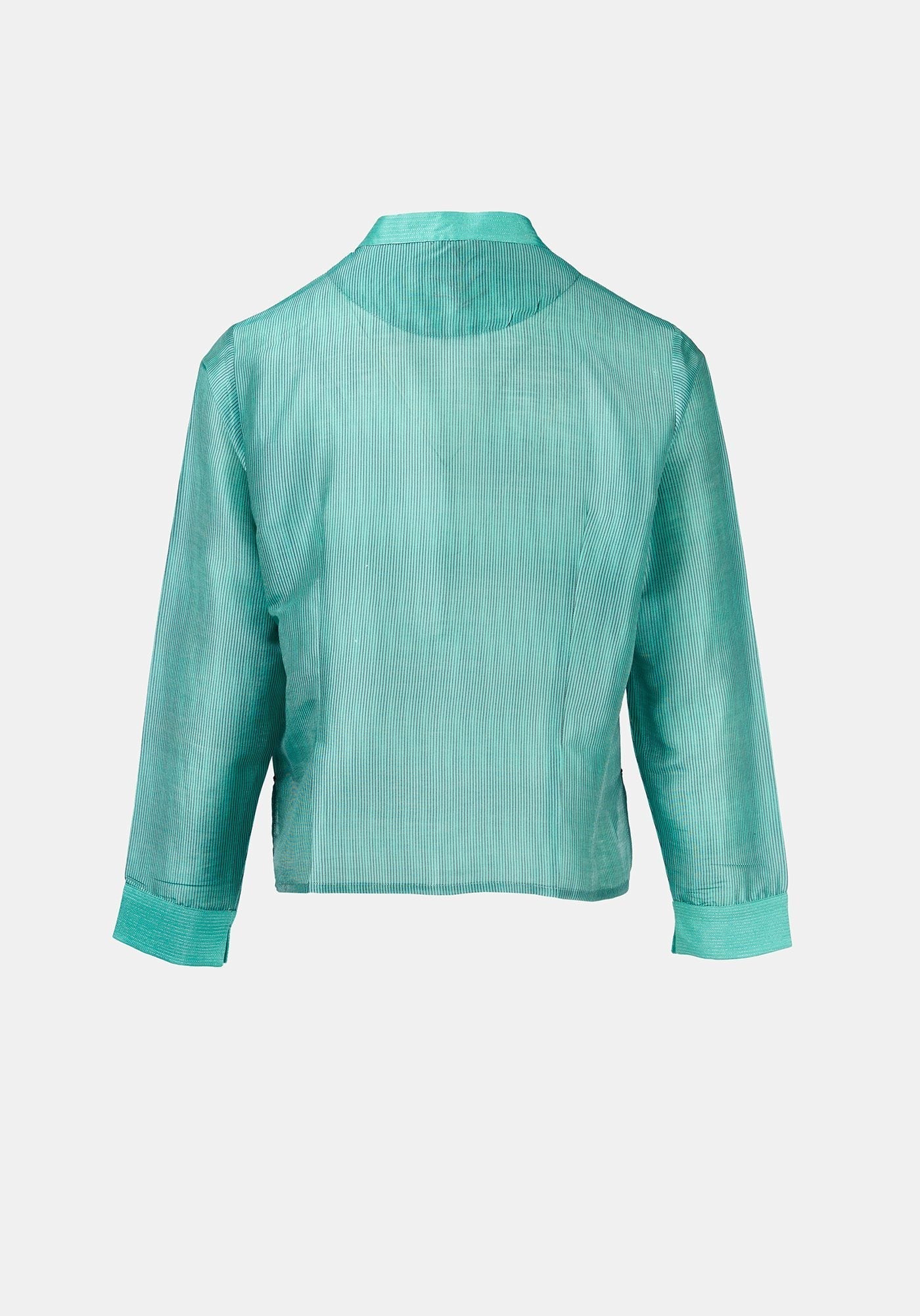 Shirt Geisha Stripes Malachite Green - Traces of Me